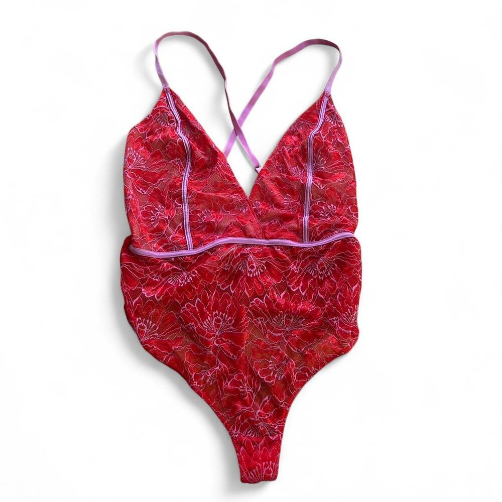 Auden Women's Pink and Red Bodysuit